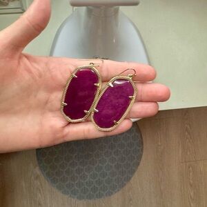 Kendra Scott Purple and Gold Statement Earrings